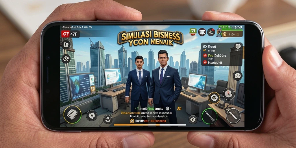 Screenshot gameplay 47F menunjukkan pemetaan bisnis yang menantang.