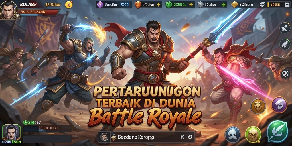 Screenshot gameplay BOLA88 dengan aksi menegangkan di arena Battle Royale.
