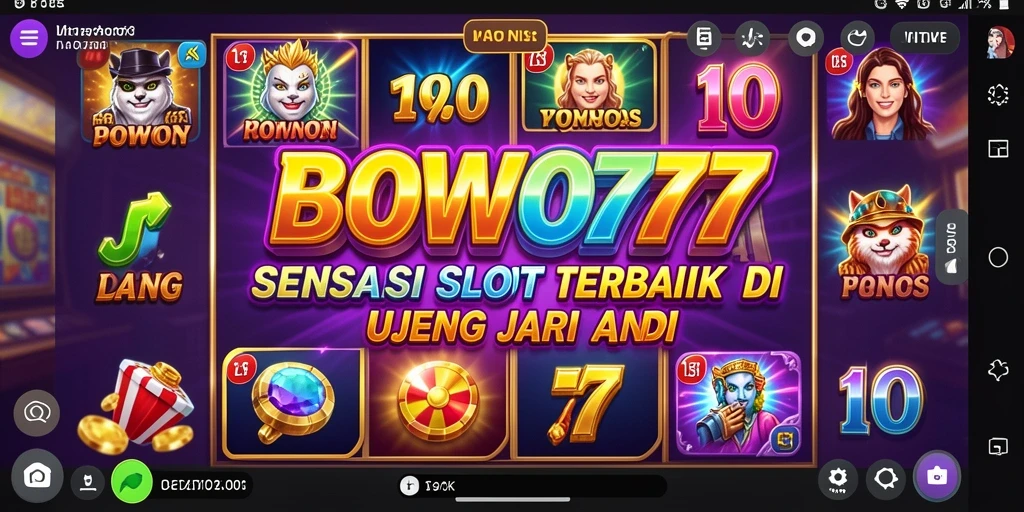 Tampilan menang besar di BOWO77 dengan simbol slot yang berkilau.