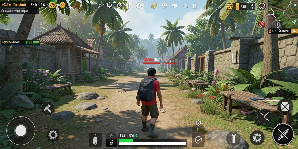 Screenshot utama F32 menampilkan interaksi karakter dalam gameplay Simulation yang seru.