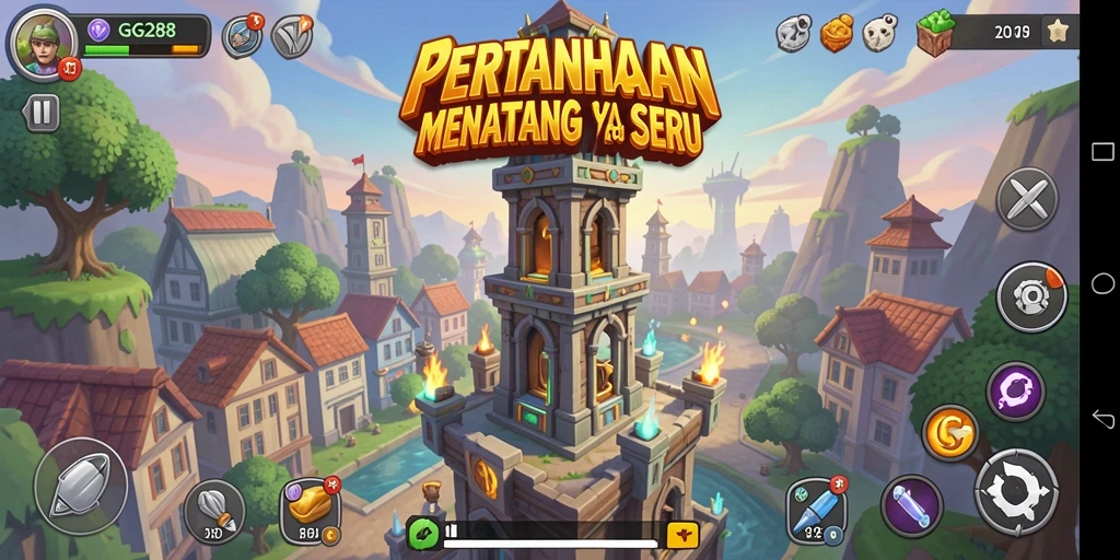 Tangkapan layar utama GG288 menampilkan aksi seru Tower Defense.