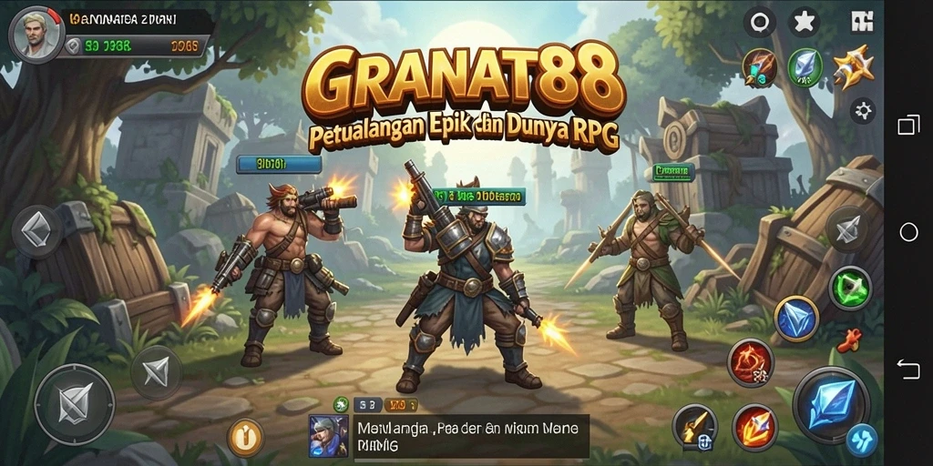 Tampilan menakjubkan dari gameplay RPG di GRANAT88.