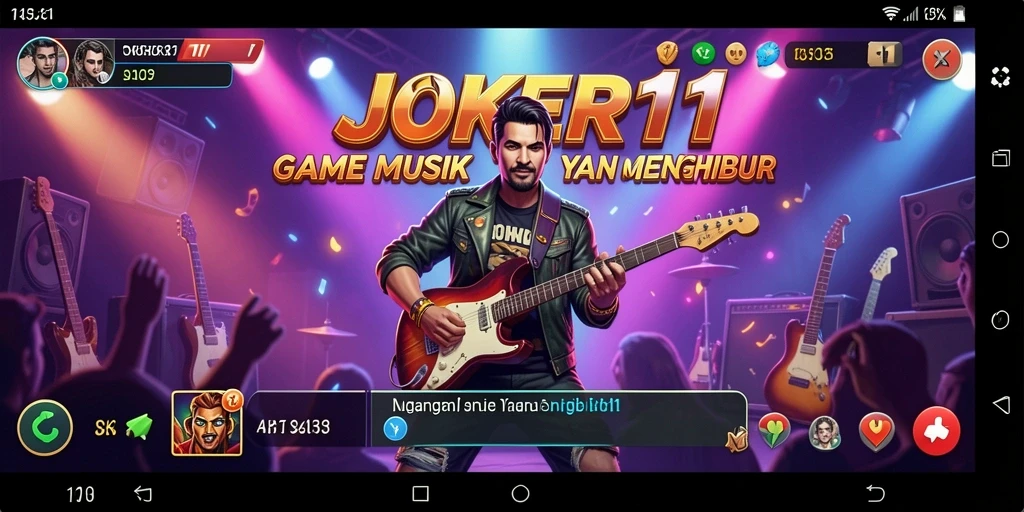 Tampilan gameplay JOKER11 menampilkan antarmuka musik yang interaktif.