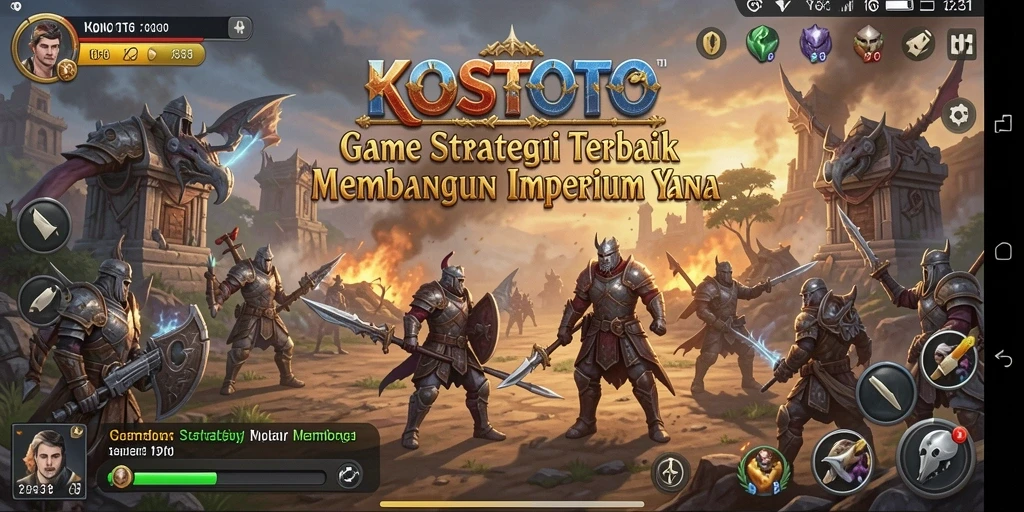 Screenshot gameplay KOSTOTO yang menunjukkan aksi strategi intens.