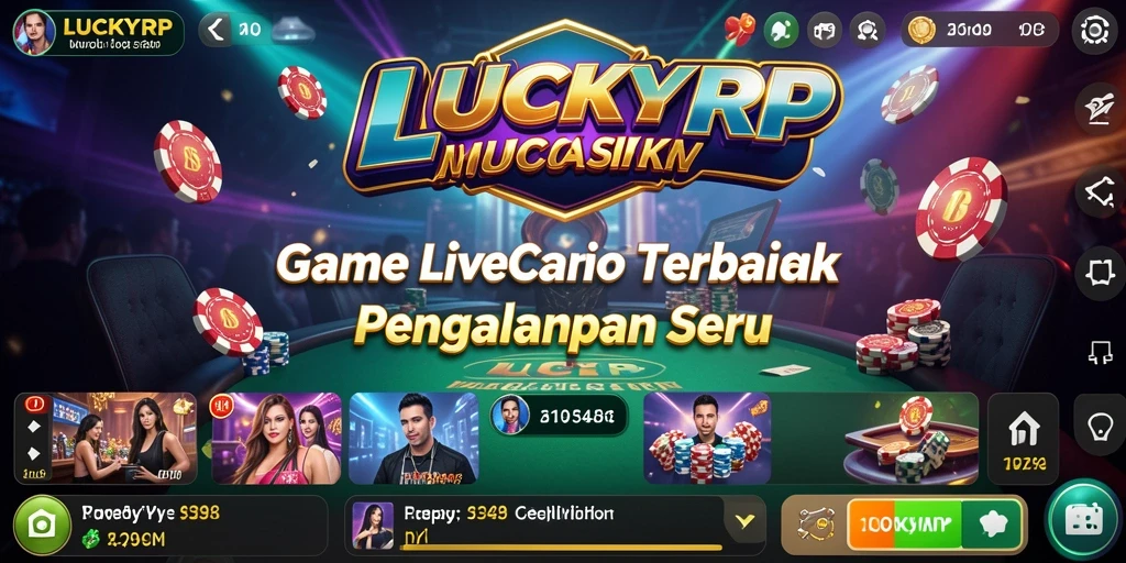 Screenshot gameplay LUCKYRP yang menunjukkan dealer langsung sedang bermain dengan pemain.