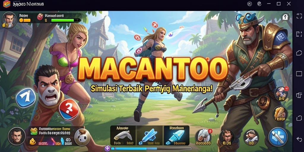 Screenshot utama dari MACANTOTO menampilkan gameplay simulasi yang mendebarkan.