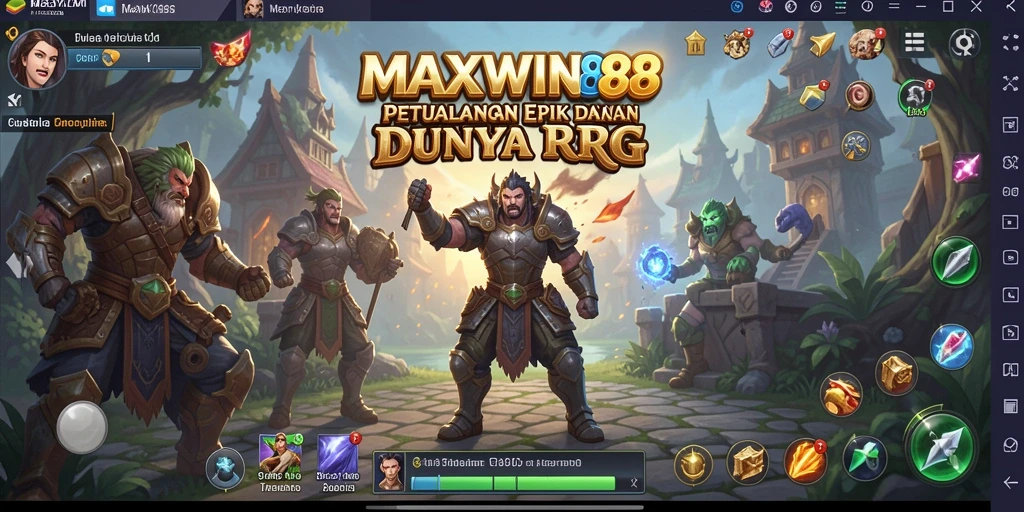 Screenshot gameplay RPG MAXWIN88 menampilkan aksi penuh strategi.
