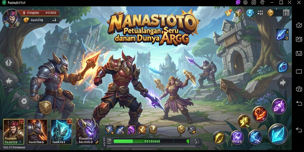 Screenshot gameplay NANASTOTO yang menunjukkan aksi pertarungan mendebarkan.