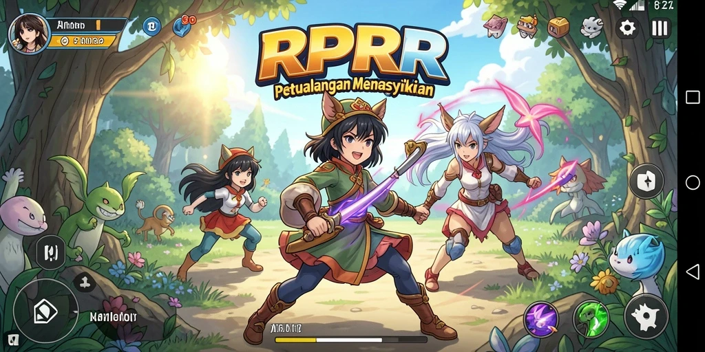 Gameplay RPRR dengan grafis Anime yang memukau dan karakter unik.