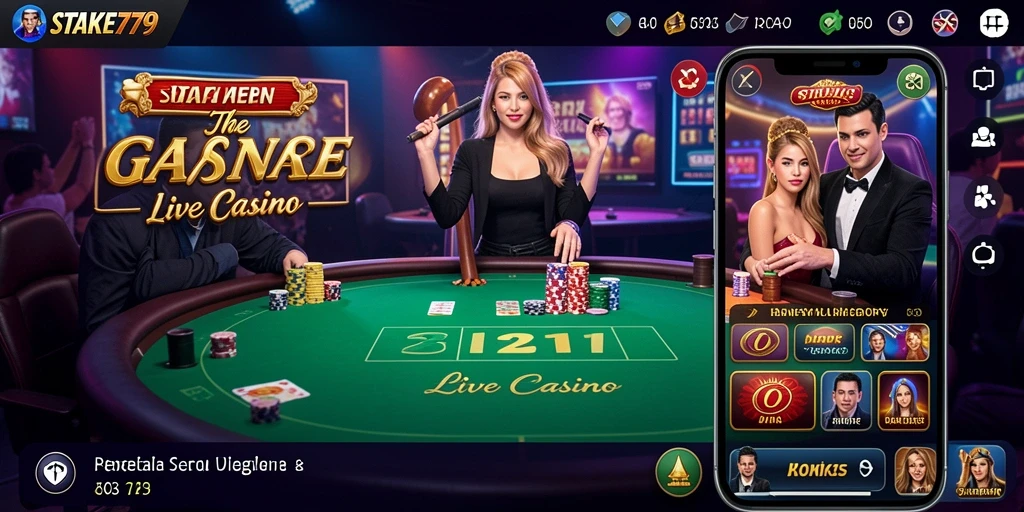 Screenshot STAKE779 menampilkan gameplay Live Casino yang menyenangkan.